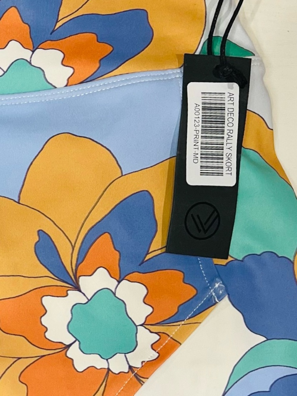Savvi Floral Print Tennis Pickleball Skort Size Medium- Blue, Teal & Orange - Picture 4 of 8